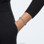 ortyxový náramok trojuholníkový výbrus, biely, rhodiovaný B8ZNT570 Swarovski šperky - Image 2