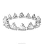 ortyxový náramok trojuholníkový výbrus, biely, rhodiovaný B8ZNT570 Swarovski šperky