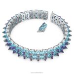 ortyxový tlmič pyramídový výbrus, modrý, rhodiovaný B8ZNT362 Swarovski šperky - Image 3