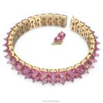 ortyxový tlmič pyramídový výbrus, ružový, pozlátený B8ZNT344 Swarovski šperky - Image 3