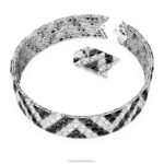 ortyxový tlmič trojuholníkový strih, čierny, rhodiovaný B8ZNT359 Swarovski šperky - Image 3