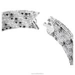 ortyxový tlmič trojuholníkový strih, čierny, rhodiovaný B8ZNT359 Swarovski šperky - Image 4