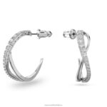 otočné kruhové náušnice biela, rhodiovaná B8ZNT904 Swarovski šperky - Image 3