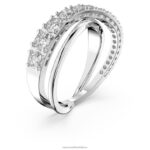 otočný krúžok okrúhly výbrus, biely, rhodiovaný B8ZNT1081 Swarovski šperky - Image 3