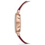 pasáž chrono hodinky švajčiarska výroba, kožený remienok, červený povrch v ružovom zlate B8ZNT1163 Swarovski príslušenstvo - Image 2