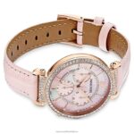 pasáž chrono hodinky švajčiarska výroba, kožený remienok, ružová, povrchová úprava v ružovom zlate B8ZNT1153 Swarovski príslušenstvo - Image 3