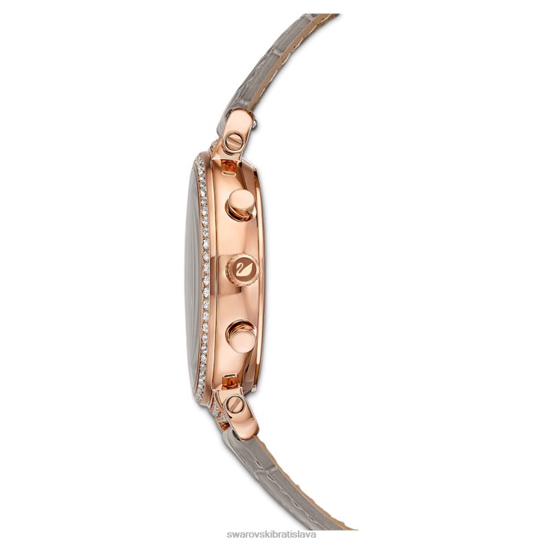 pasáž chrono hodinky švajčiarska výroba, kožený remienok, sivá, povrchová úprava ružové zlato B8ZNT1160 Swarovski príslušenstvo - Image 2