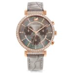 pasáž chrono hodinky švajčiarska výroba, kožený remienok, sivá, povrchová úprava ružové zlato B8ZNT1160 Swarovski príslušenstvo
