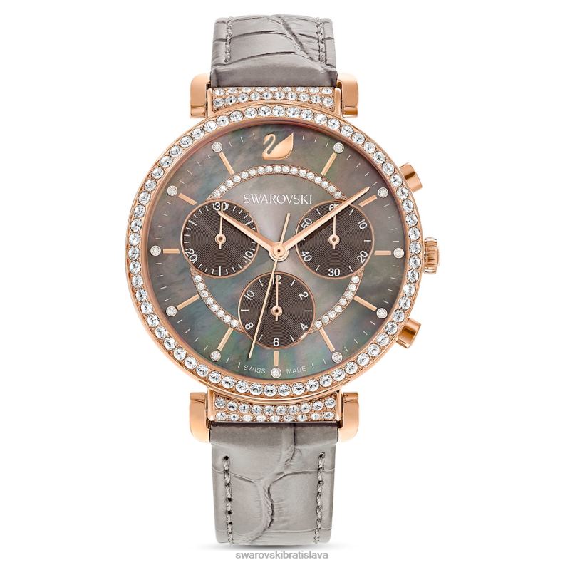 pasaz_chrono_hodinky_svajciarska_vyroba_kozeny_remienok_siva_povrchova_uprava_ruzove_zlato_b8znt1160_swarovski_prislusenstvo.jpg pasáž chrono hodinky švajčiarska výroba, kožený remienok, sivá, povrchová úprava ružové zlato B8ZNT1160 Swarovski príslušenstvo - Image 1