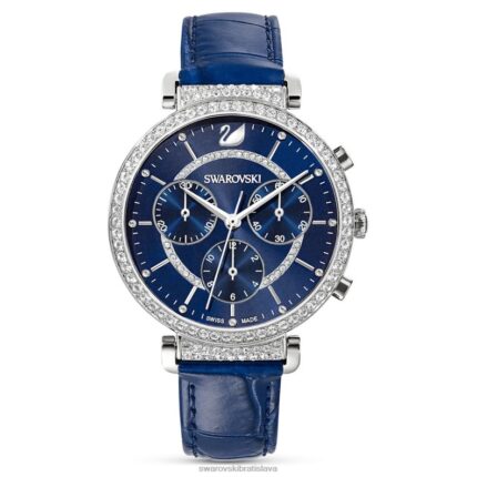 pasáž chrono hodinky švajčiarsky, kožený remienok, modrý, nerez B8ZNT1250 Swarovski príslušenstvo