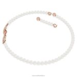 pekný náhrdelník pierko, biele, pozlátené ružovým zlatom B8ZNT108 Swarovski šperky - Image 3