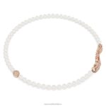pekný náhrdelník pierko, biele, pozlátené ružovým zlatom B8ZNT108 Swarovski šperky - Image 5