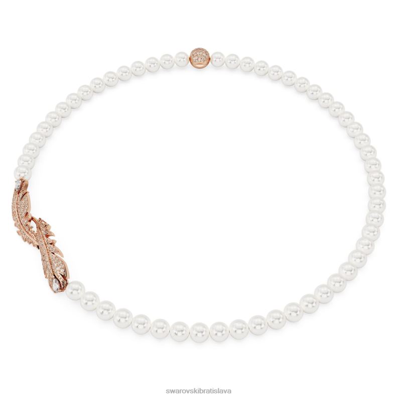 pekny_nahrdelnik_pierko_biele_pozlatene_ruzovym_zlatom_b8znt108_swarovski_sperky.jpg pekný náhrdelník pierko, biele, pozlátené ružovým zlatom B8ZNT108 Swarovski šperky - Image 1