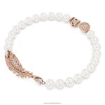 pekný náramok pierko, biele, pozlátené ružovým zlatom B8ZNT575 Swarovski šperky - Image 2