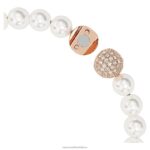 pekný náramok pierko, biele, pozlátené ružovým zlatom B8ZNT575 Swarovski šperky - Image 3