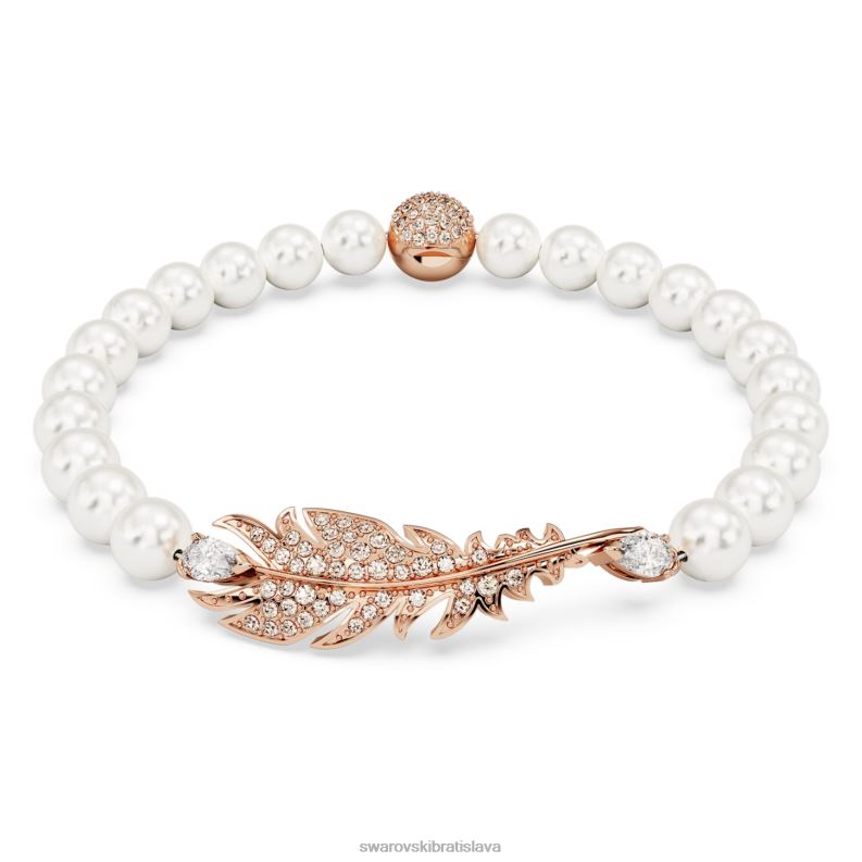 pekny_naramok_pierko_biele_pozlatene_ruzovym_zlatom_b8znt575_swarovski_sperky.jpg pekný náramok pierko, biele, pozlátené ružovým zlatom B8ZNT575 Swarovski šperky - Image 1