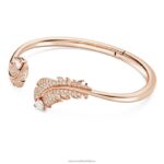 pekný náramok pierko, biele, pozlátené ružovým zlatom B8ZNT632 Swarovski šperky - Image 2