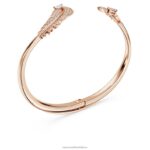 pekný náramok pierko, biele, pozlátené ružovým zlatom B8ZNT632 Swarovski šperky - Image 3