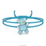 plyšový náramok medveď, modrý, rhodiovaný B8ZNT538 Swarovski šperky