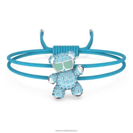 plyšový náramok medveď, modrý, rhodiovaný B8ZNT538 Swarovski šperky