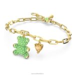 plyšový náramok medvedí, zelený, pozlátený B8ZNT472 Swarovski šperky - Image 3