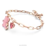 plyšový náramok medvedík, ružový, pozlátený ružovým zlatom B8ZNT434 Swarovski šperky - Image 5