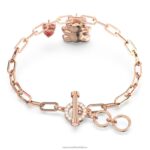 plyšový náramok medvedík, ružový, pozlátený ružovým zlatom B8ZNT434 Swarovski šperky - Image 6