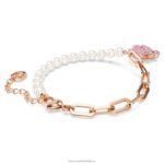 plyšový náramok medvedík, ružový, pozlátený ružovým zlatom B8ZNT454 Swarovski šperky - Image 5