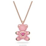 plyšový prívesok medvedí, ružové, pozlátené ružovým zlatom B8ZNT176 Swarovski šperky