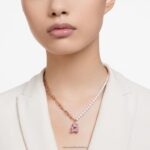 plyšový prívesok medvedí, ružové, pozlátené ružovým zlatom B8ZNT273 Swarovski šperky - Image 2