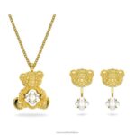 plyšový set medveď, žltý, pozlátený B8ZNT410 Swarovski šperky