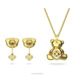 plyšový set medveď, žltý, pozlátený B8ZNT410 Swarovski šperky - Image 4