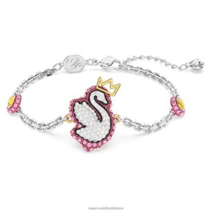 popový náramok s labuťou labuť, ružová, rhodiovaná B8ZNT446 Swarovski šperky