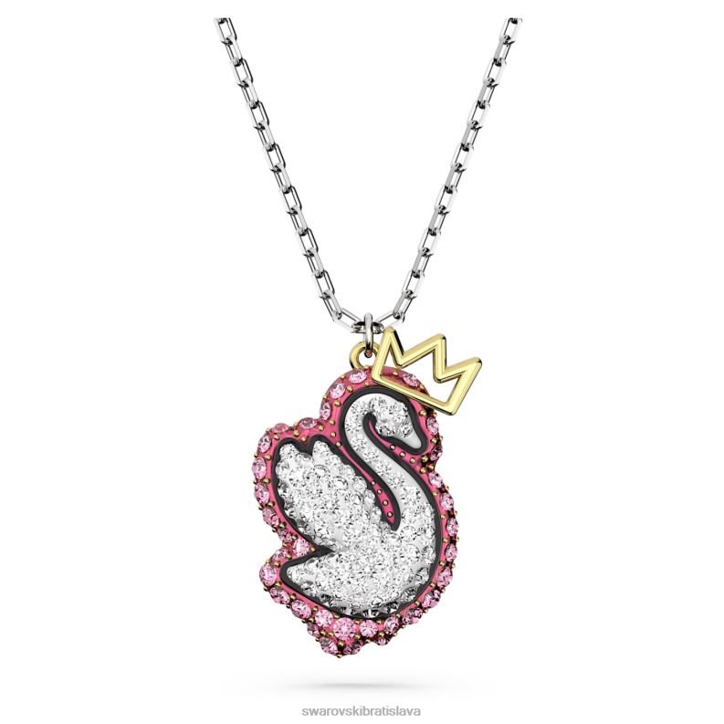 popovy_privesok_labut_labut_ruzova_rhodiovana_b8znt268_swarovski_sperky.jpg popový prívesok labuť labuť, ružová, rhodiovaná B8ZNT268 Swarovski šperky - Image 1