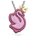 popový prívesok labuť labuť, ružová, rhodiovaná B8ZNT318 Swarovski šperky