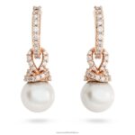 pôvodne visiace náušnice biele, pozlátené ružovým zlatom B8ZNT825 Swarovski šperky - Image 3