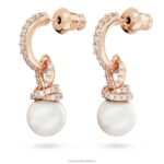 pôvodne visiace náušnice biele, pozlátené ružovým zlatom B8ZNT825 Swarovski šperky - Image 4