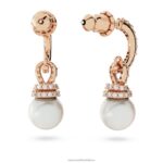 pôvodne visiace náušnice biele, pozlátené ružovým zlatom B8ZNT825 Swarovski šperky - Image 5