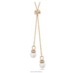 pôvodne y prívesok biele, pozlátené ružovým zlatom B8ZNT272 Swarovski šperky