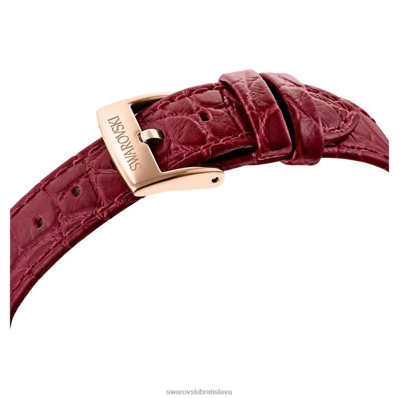 prechod mesačná fáza hodinky švajčiarska výroba, mesiac, kožený remienok, červená, povrchová úprava v ružovom zlate B8ZNT1197 Swarovski príslušenstvo - Image 7
