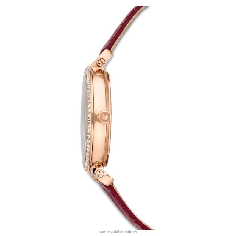 prechod mesačná fáza hodinky švajčiarska výroba, mesiac, kožený remienok, červená, povrchová úprava v ružovom zlate B8ZNT1197 Swarovski príslušenstvo - Image 8