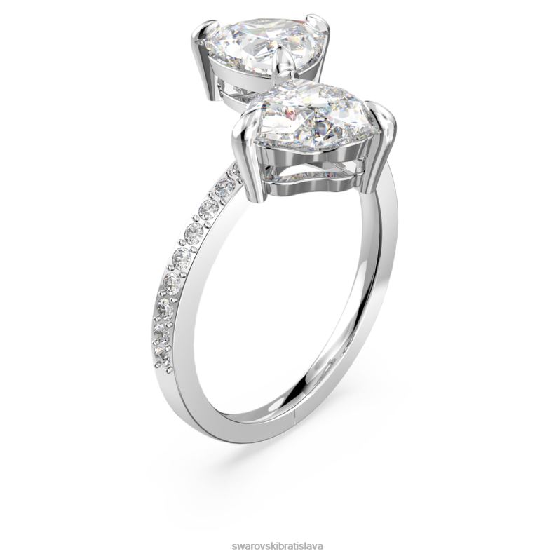 prilákať dušu otvorený prsteň srdce, biele, rhodiované B8ZNT1092 Swarovski šperky - Image 3
