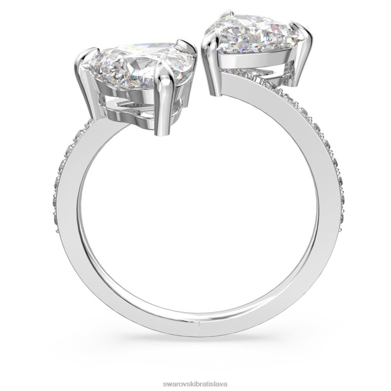 prilákať dušu otvorený prsteň srdce, biele, rhodiované B8ZNT1092 Swarovski šperky - Image 5
