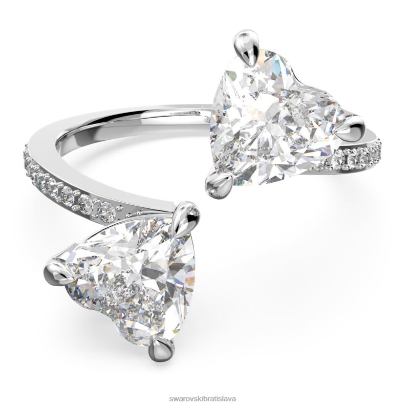 prilakat_dusu_otvoreny_prsten_srdce_biele_rhodiovane_b8znt1092_swarovski_sperky.jpg prilákať dušu otvorený prsteň srdce, biele, rhodiované B8ZNT1092 Swarovski šperky - Image 1