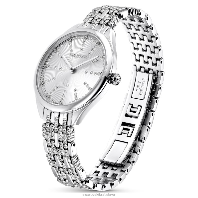 prilákať hodinky swis made, pave, kovový náramok, strieborný tón, nerez B8ZNT1224 Swarovski príslušenstvo - Image 3