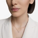 prilákať náhrdelník hranatý rez, biela, pozlátená ružovým zlatom B8ZNT22 Swarovski šperky - Image 2
