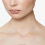 prilákať náhrdelník hranatý rez, biela, rhodiovaná B8ZNT15 Swarovski šperky - Image 2