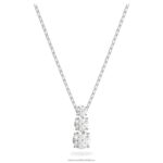 prilákať prívesok trilógie okrúhly výbrus, biely, rhodiovaný B8ZNT173 Swarovski šperky