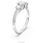 prilákať trilógiu prsteň okrúhly výbrus, biely, rhodiovaný B8ZNT977 Swarovski šperky - Image 2