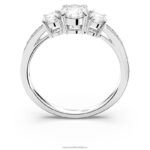 prilákať trilógiu prsteň okrúhly výbrus, biely, rhodiovaný B8ZNT977 Swarovski šperky - Image 4
